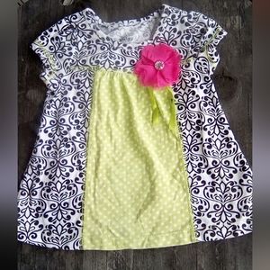 Girl's Dress Shirt Sleeve Black & White Size 3T